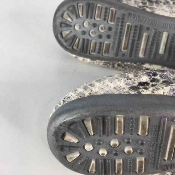 Stuart Weitzman Gray Snake Embossed Leather Scrunch Ballet Flats  7 1/2 M - Picture 8 of 10